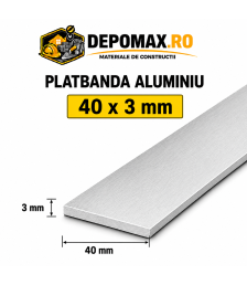 Platbanda aluminiu 40 x 3 mm, 6 metri (EN-AW 6060)